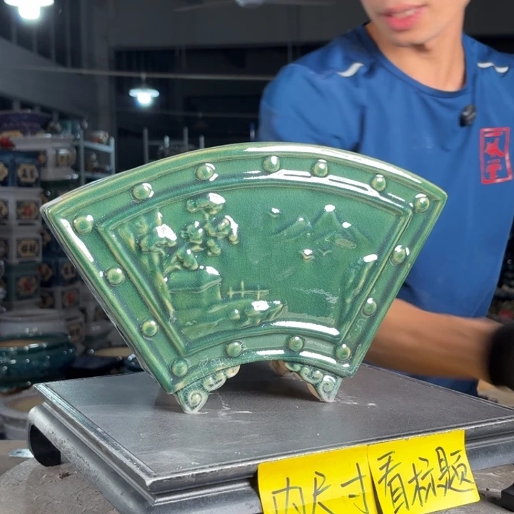 一风堂石湾花盆 内27*14*15高温裂瑕疵762
