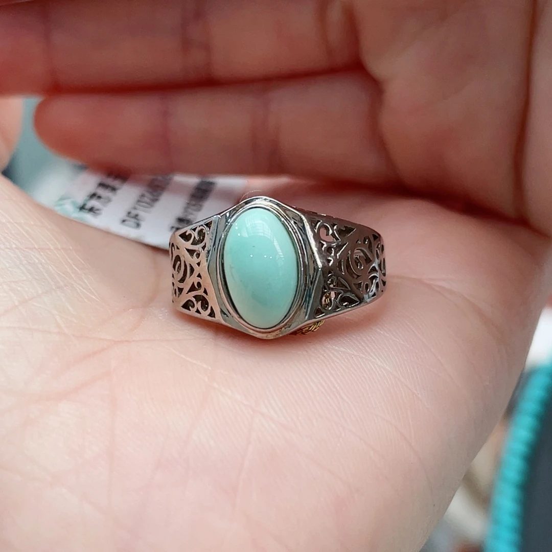 绿松石戒指银S925镶嵌