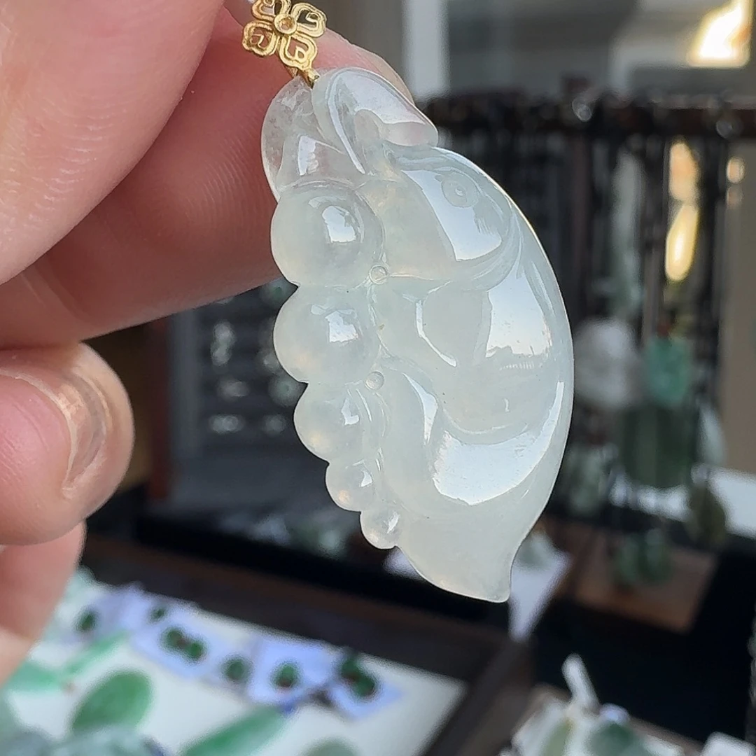 翡翠未镶嵌颈饰如鱼得水
