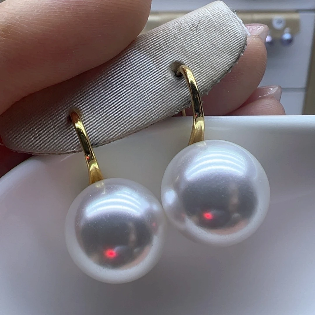 银S925镶嵌淡水珍珠耳饰