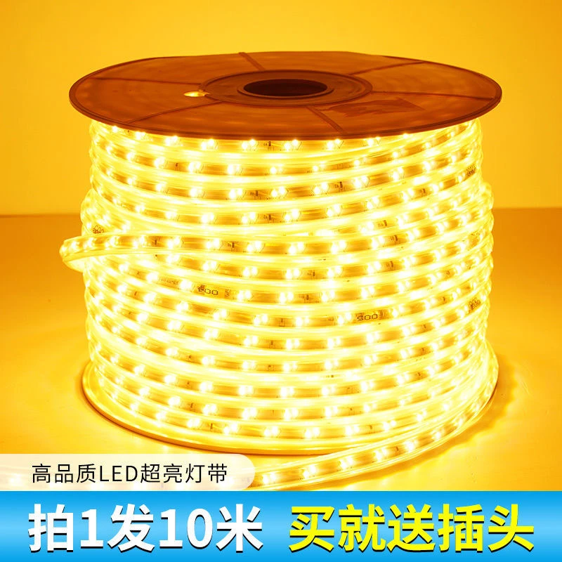 灯带LED灯带网红灯线性灯客厅家用吊顶三色超亮220vled灯高亮变光