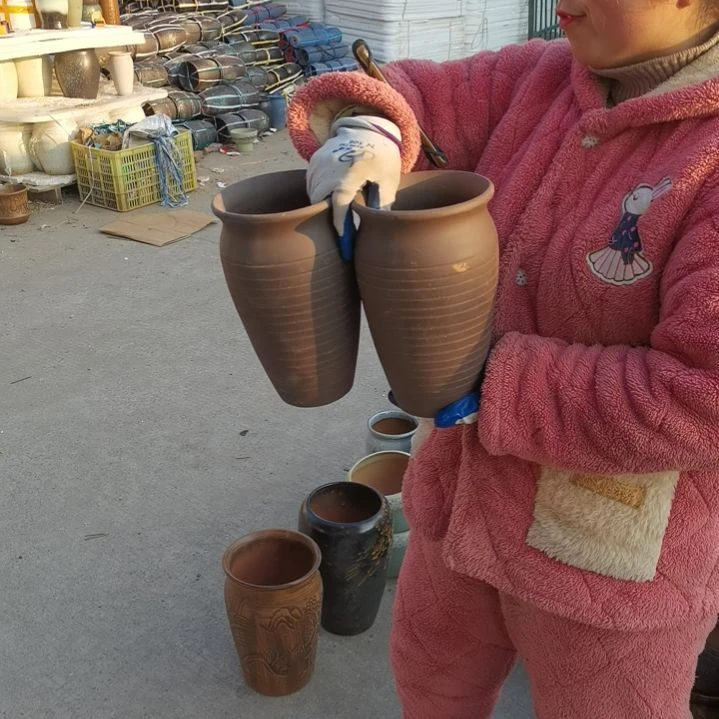 红陶口14高24瑕疵两