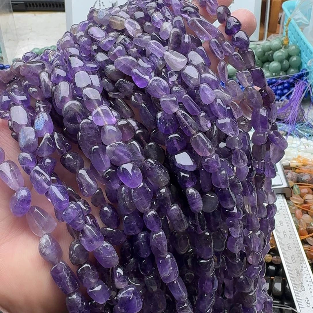 玛瑙/玉髓未镶嵌珠宝半成品一条装卡9+mm紫水随行珠