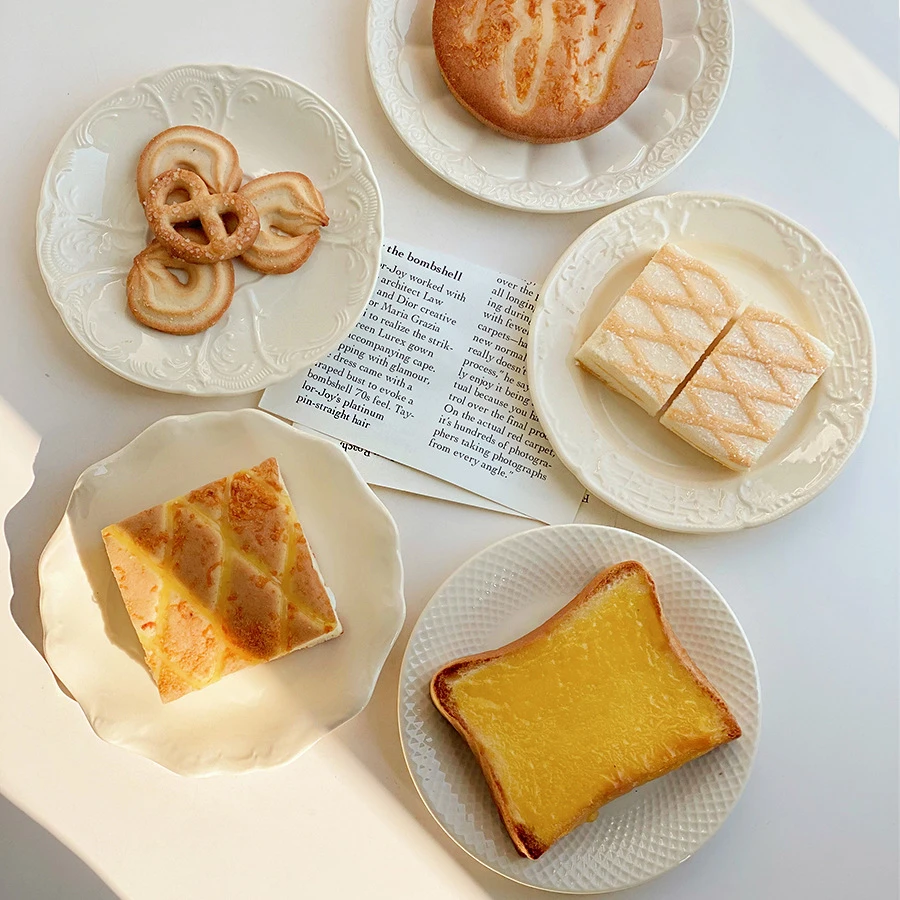 平盘法式蛋糕盘子陶瓷精致下午茶甜品盘6寸高级感茶点小吃零食盘