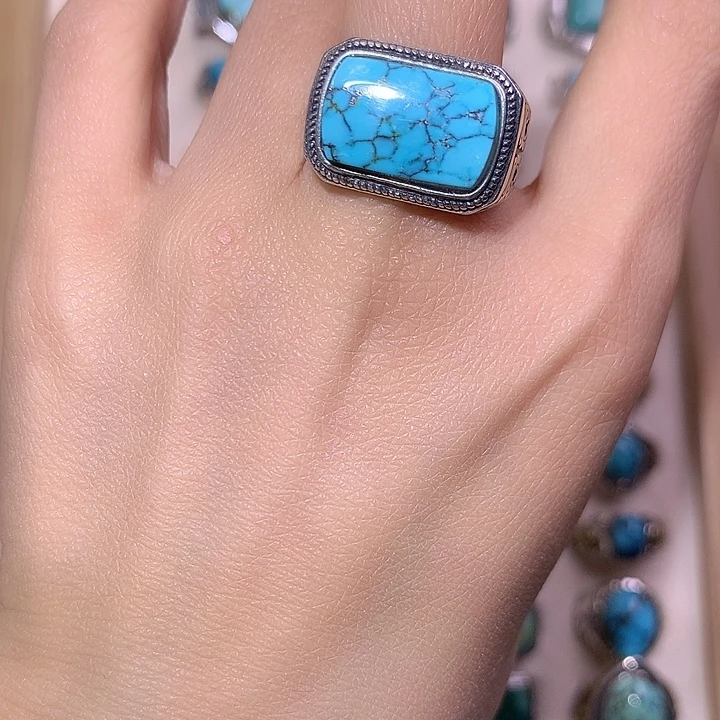 绿松石银S925镶嵌挂件