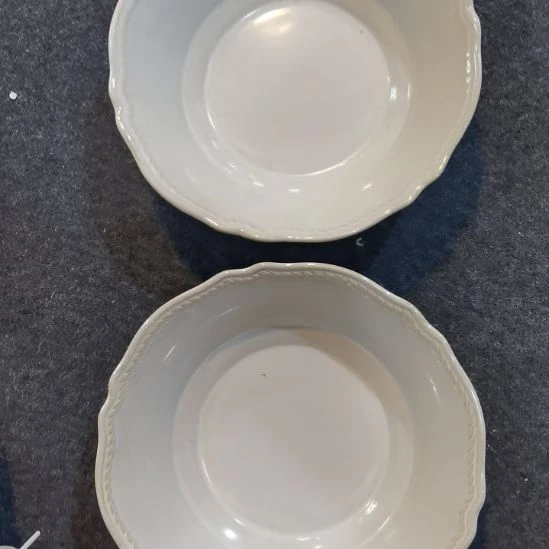 瓷片微瑕麻花辫汤碗两个一组