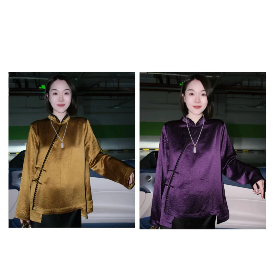 小贝壳！重工刺绣重磅醋酸新中式上衣！GZ5437