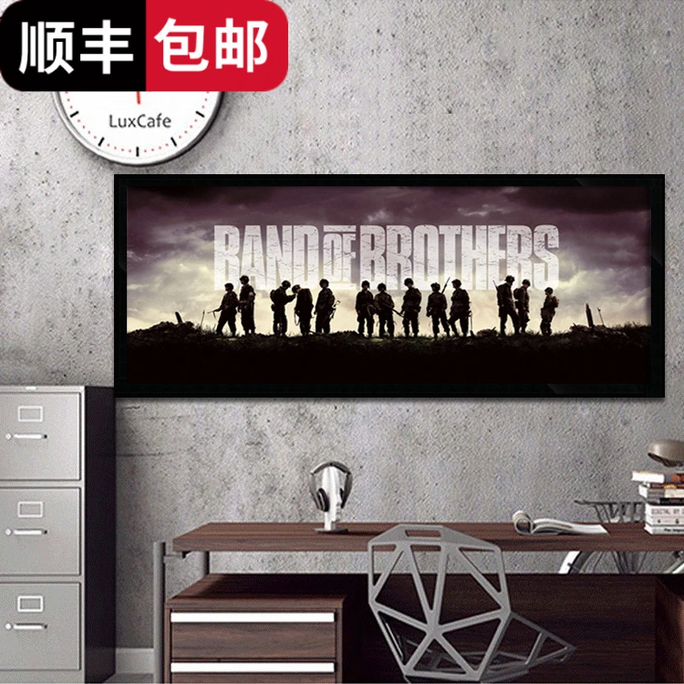 Band of Brothers兄弟连电影海报装饰画 二战战争题材有框挂墙画