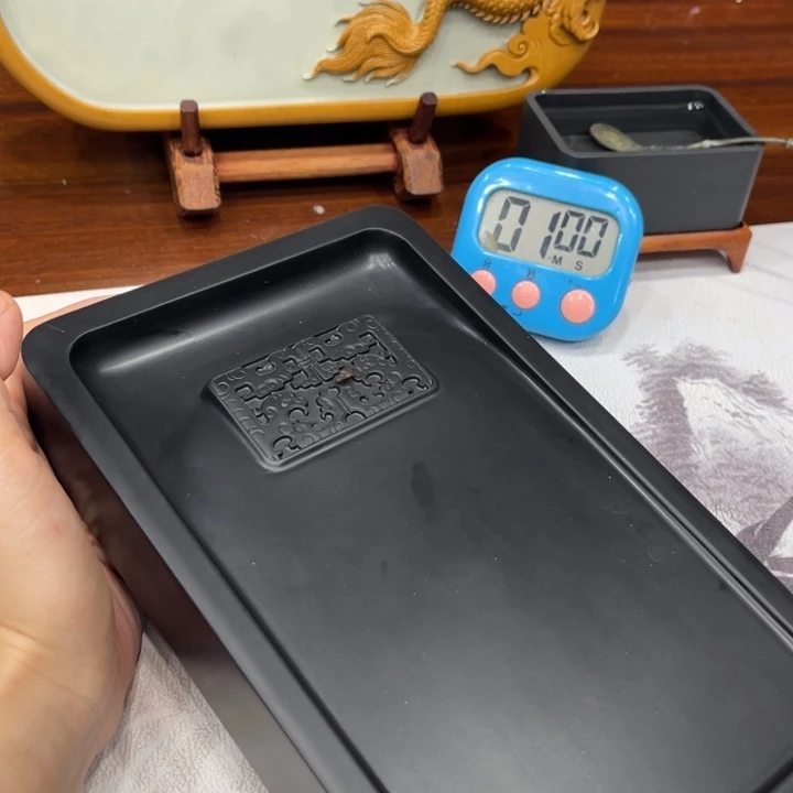 易砚老坑黑玉岩素砚