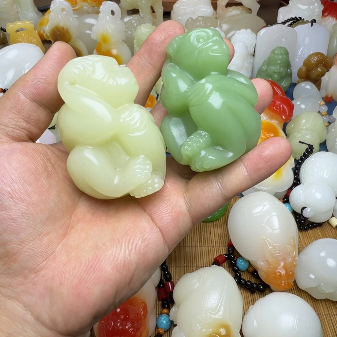 石材手工雕刻猴子手把