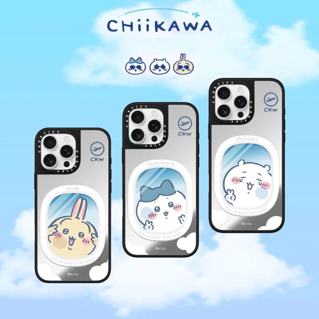 新款高颜值吉伊卡哇乌萨奇镜面手机壳适用苹果可爱简约卡通高级硬