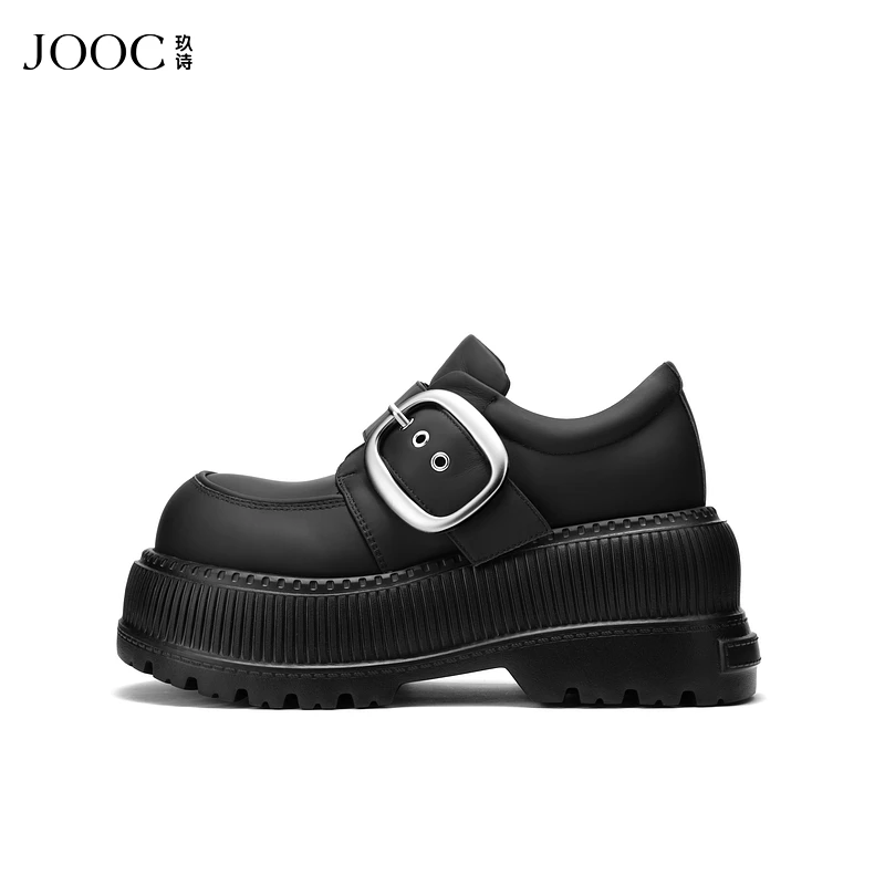 【自由新风】JOOC玖诗乐福鞋女2025春季新款英伦风小皮鞋厚底女鞋