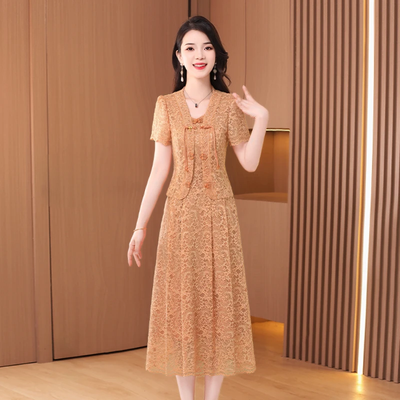 【两件套】19745梦晚贵夫人春季洋气优雅时尚大气修身显瘦套裙-XZY