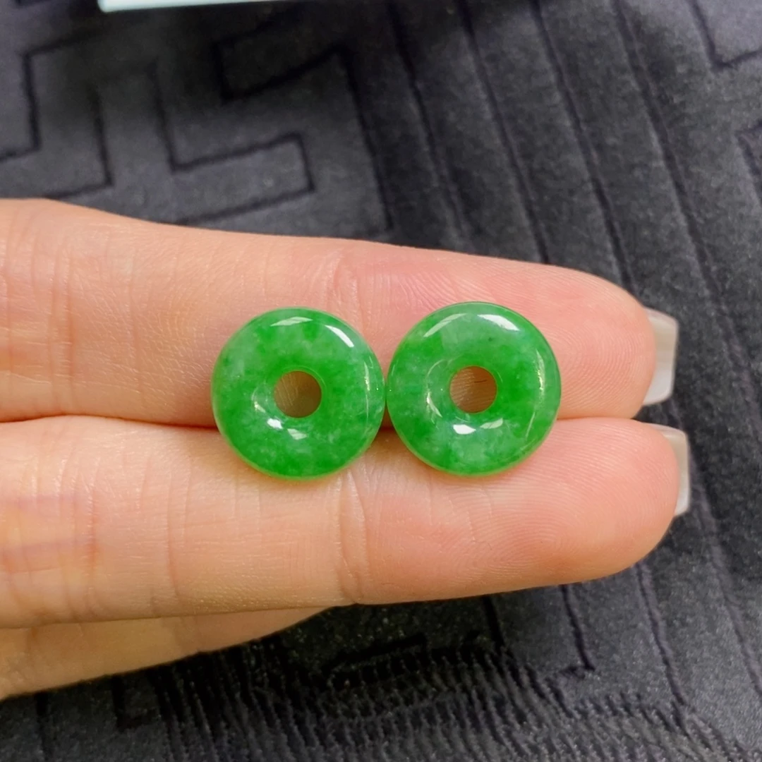 翡翠未镶嵌耳饰甜甜圈 特价