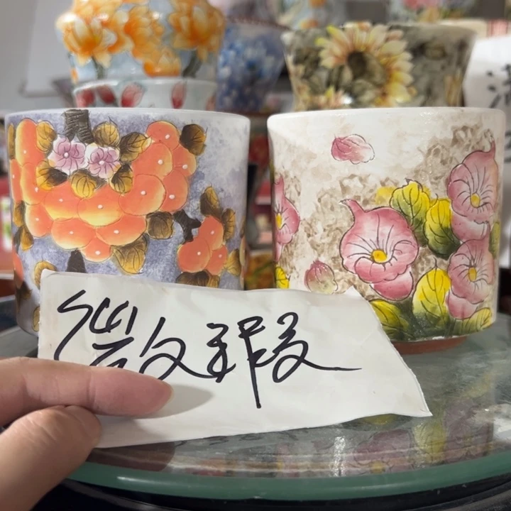 景德镇手绘花盆满38包邮偏远地区除外