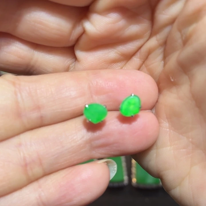翡翠18K金镶嵌吊坠(不含链)翡翠