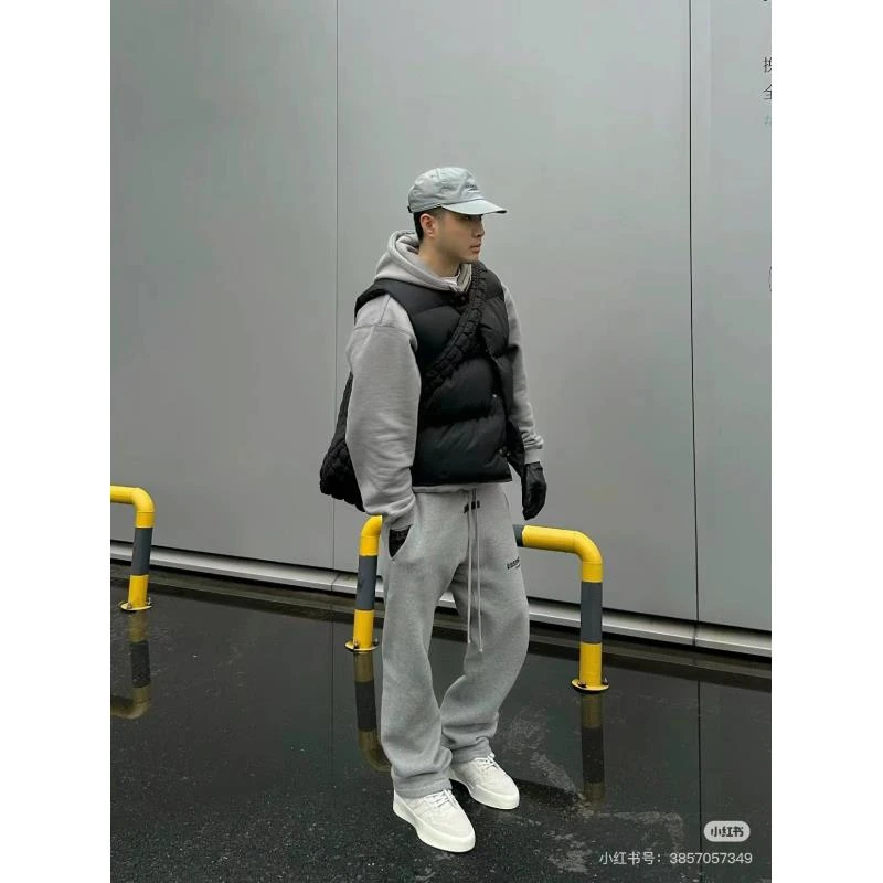 22款第八季直筒卫裤秋冬美式高街加绒针织运动长裤男女同款