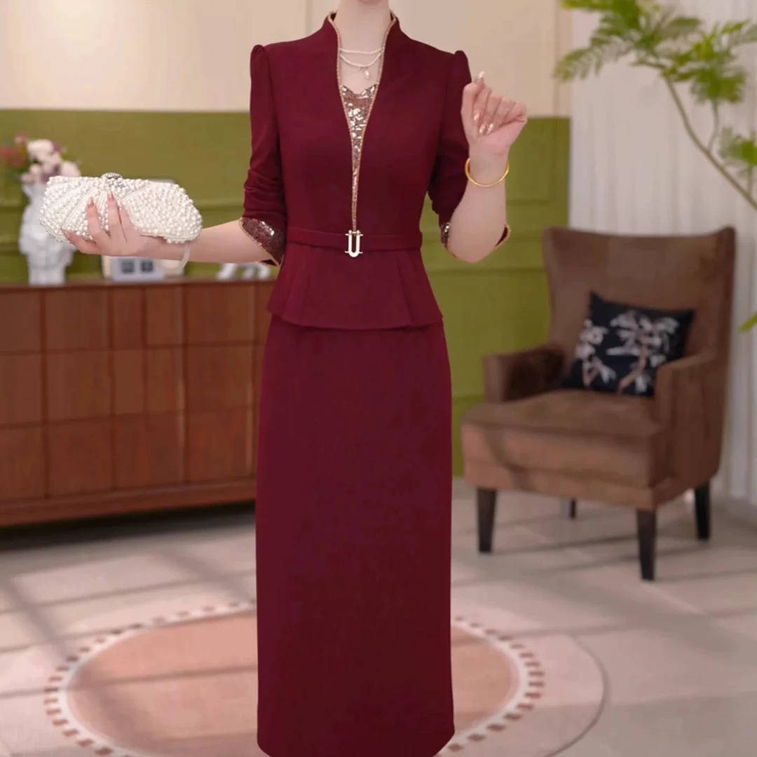 【连衣裙】JG-25579 新款2025年秋季气质时尚气质优雅显瘦连衣裙