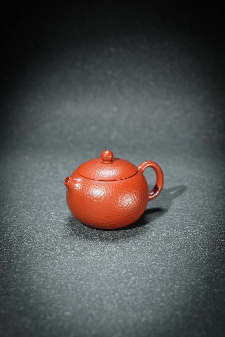 【朱泥·锤纹西施】老林出品原矿紫砂朱泥手制精美锤纹西施140cc