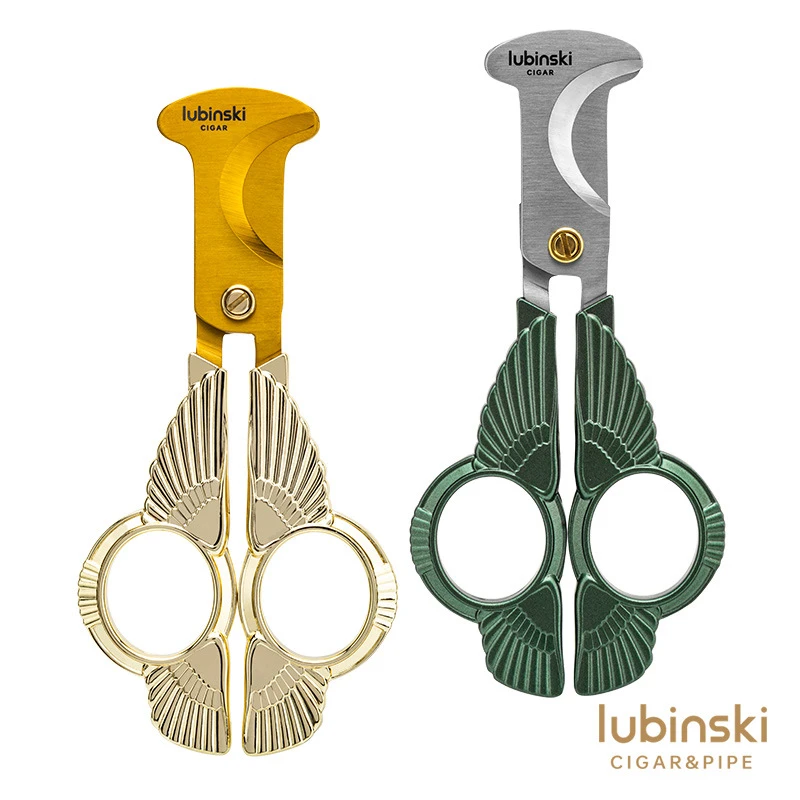 LUBINSKI新款创意雪茄剪手柄式锋利顺滑大口径金属剪烟器送老公礼