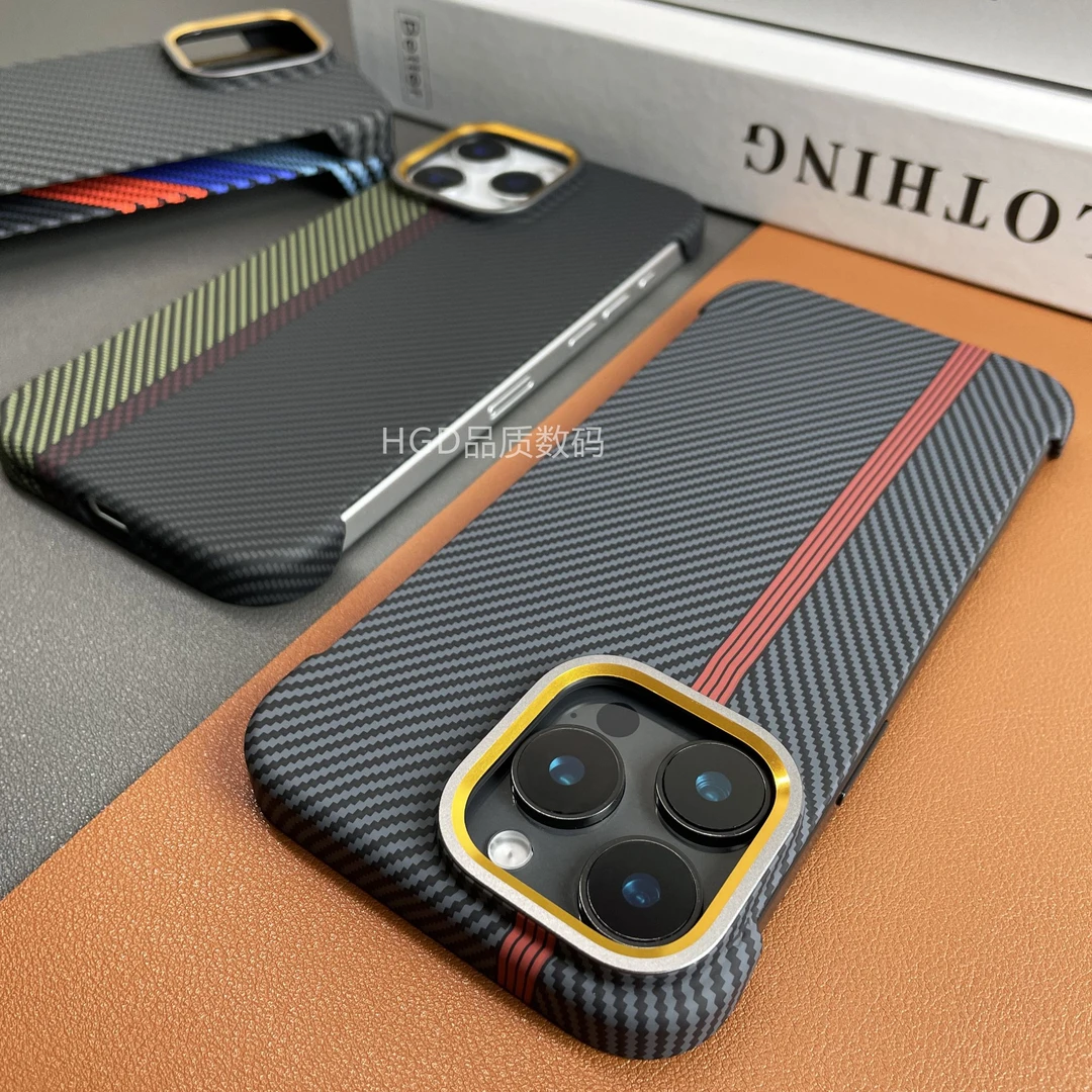 【半包无边】适用苹果13-16Pro Max超薄手机壳防摔金属镜头裸机手感