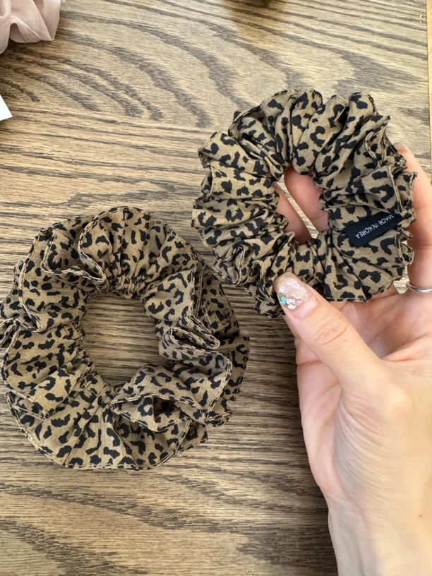 棕色豹纹发饰日韩百搭氛围感发圈甜酷日常款