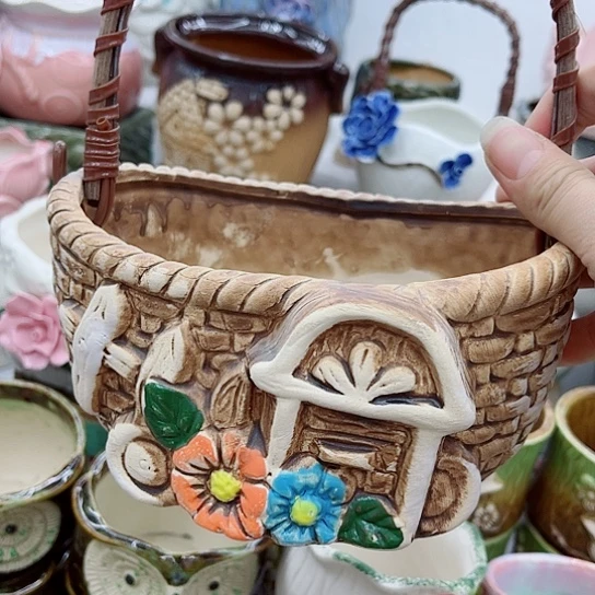 多肉绿植陶瓷花盆9.9包邮