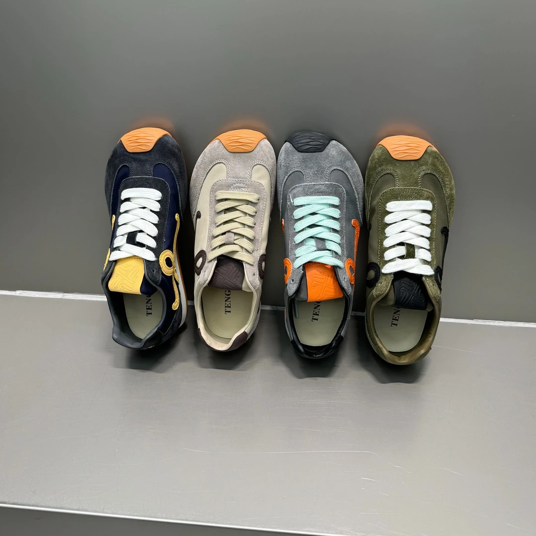 THE MIL麋鹿 真皮德训鞋女秋季新款复古拼色阿甘鞋防滑运动休闲鞋