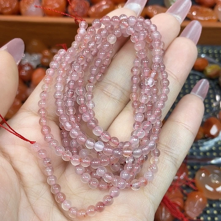 南红玛瑙未镶嵌颈饰冰粉小米珠3天