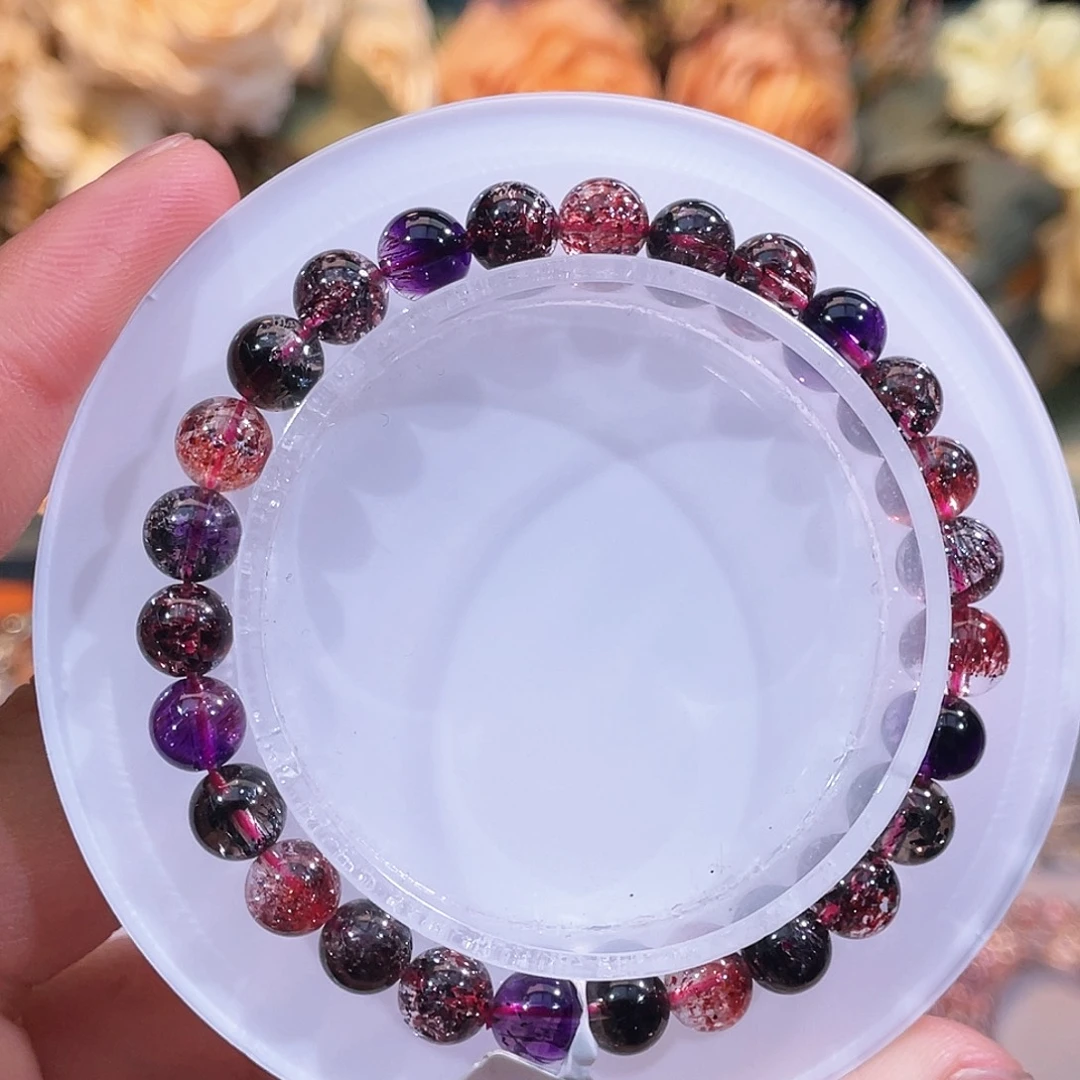 水晶手链未镶嵌6+黑加仑