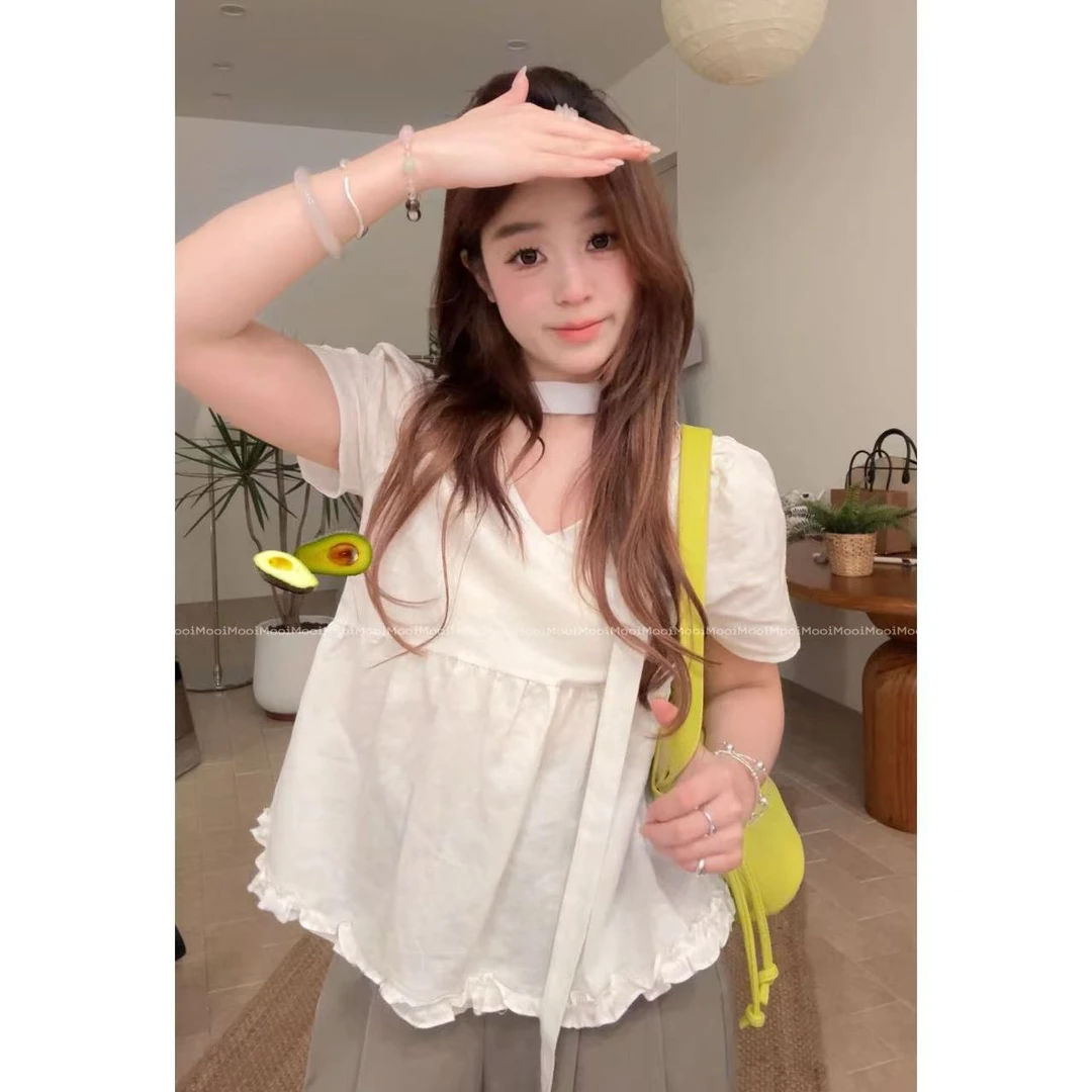 【mooi】'白芍'春夏新款韩版ins风小众设计感衬衫