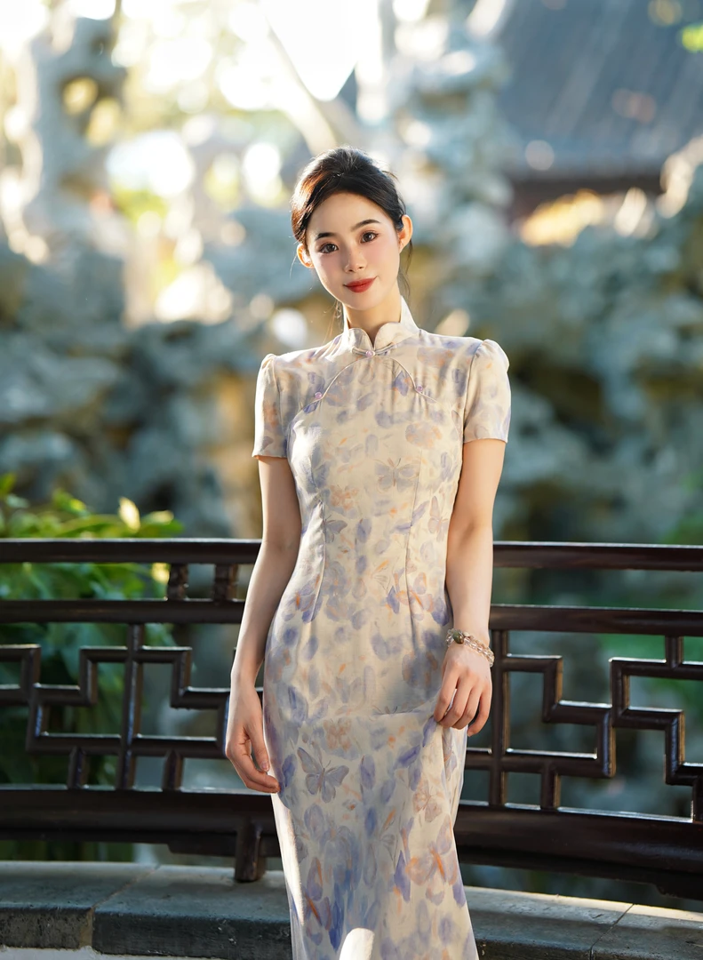 新款夏年轻款复古国风日常可穿气质改良旗袍-079