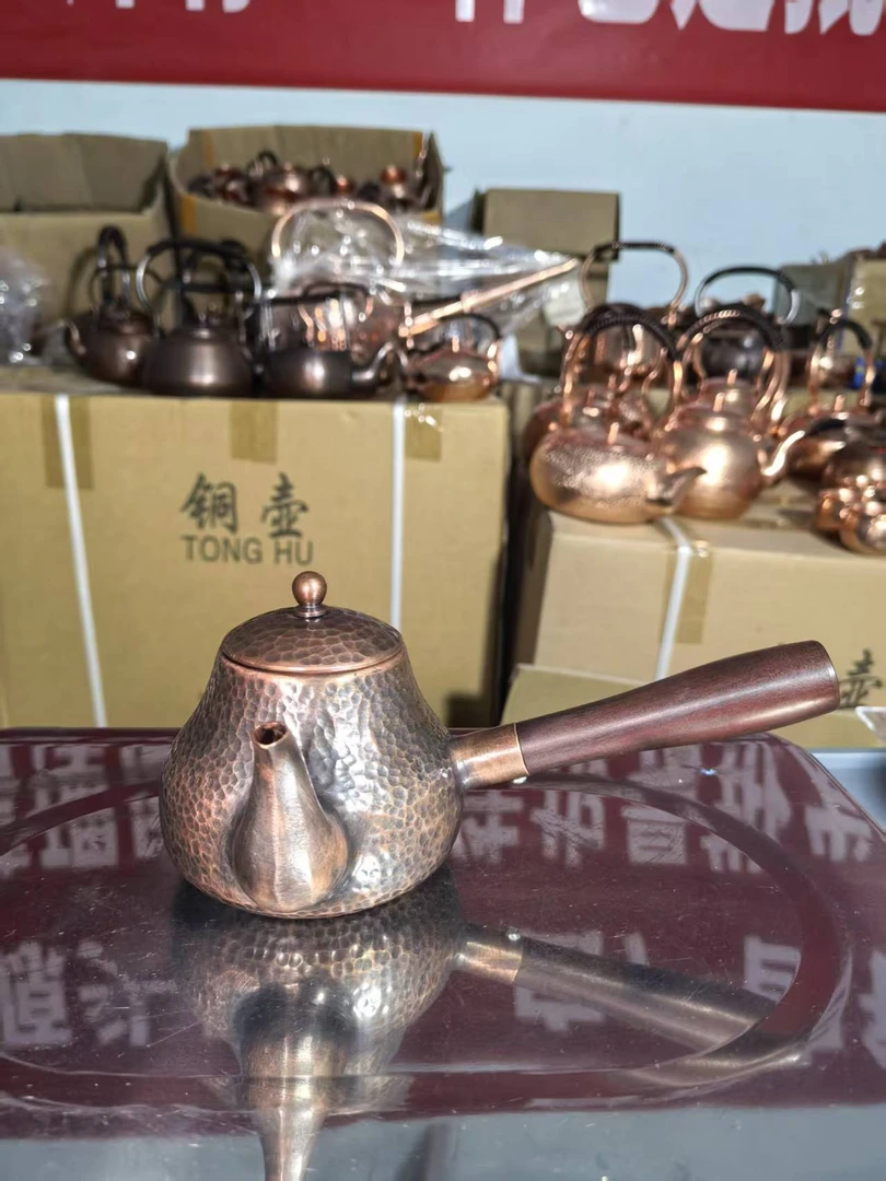 小牛铜艺邪嘴壶手把壶纯紫铜手工锤点老铜壶电陶炉可用200毫升