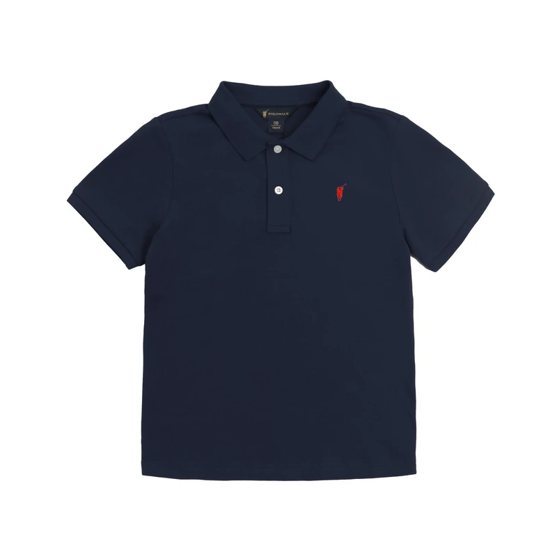 POLOWALK童装夏秋男童T恤珠地网眼短袖运动POLO衫B44W512F0041