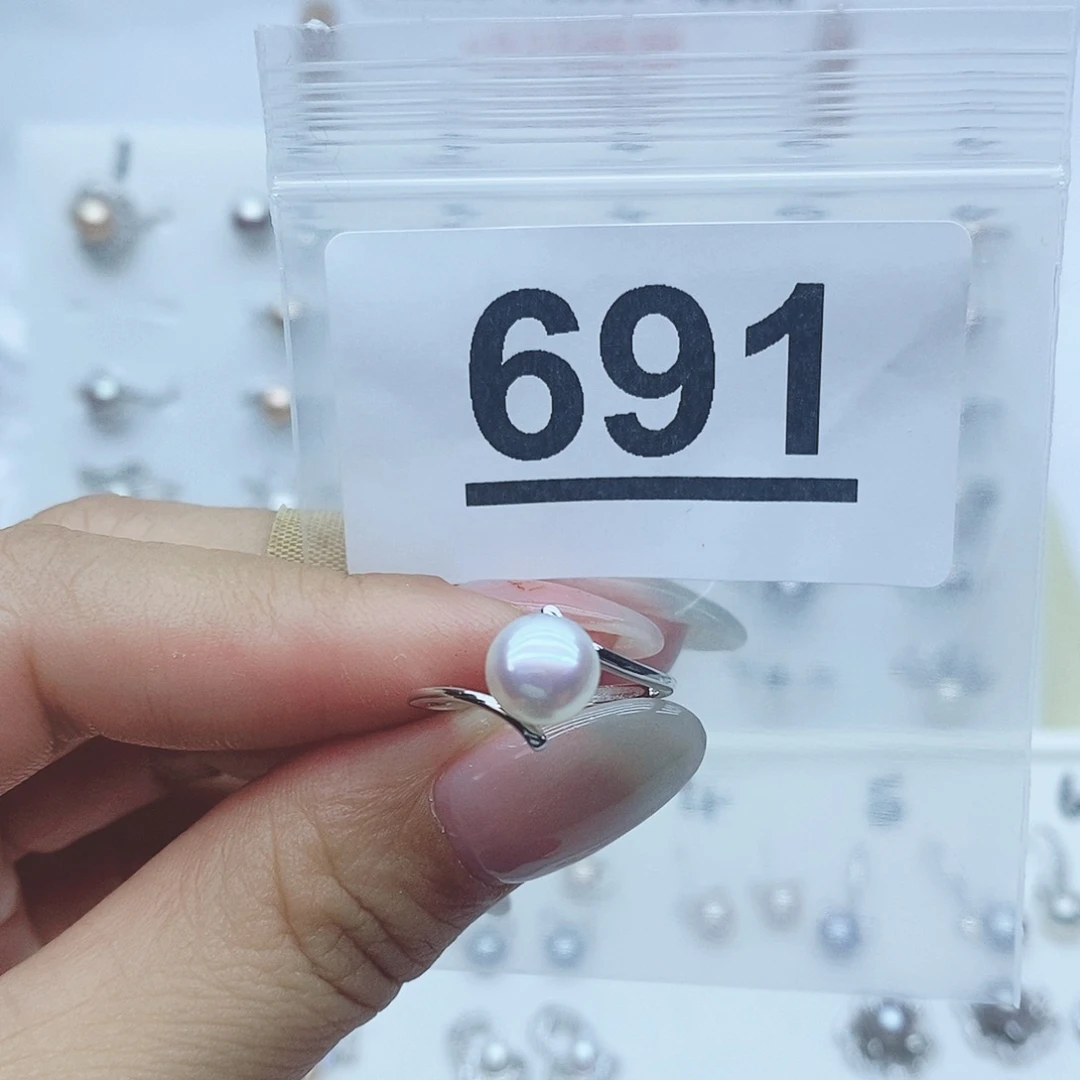 戒指银S925镶嵌淡水珍珠用****3691