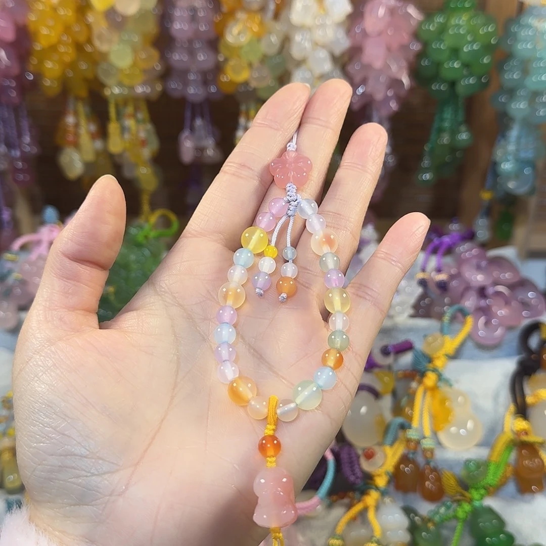 木***i玛瑙/玉髓未镶嵌手机挂件