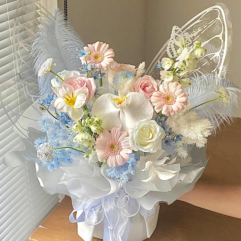 蝴蝶翅膀花束生日鲜花速递同城配送女友闺蜜上海北京广州创