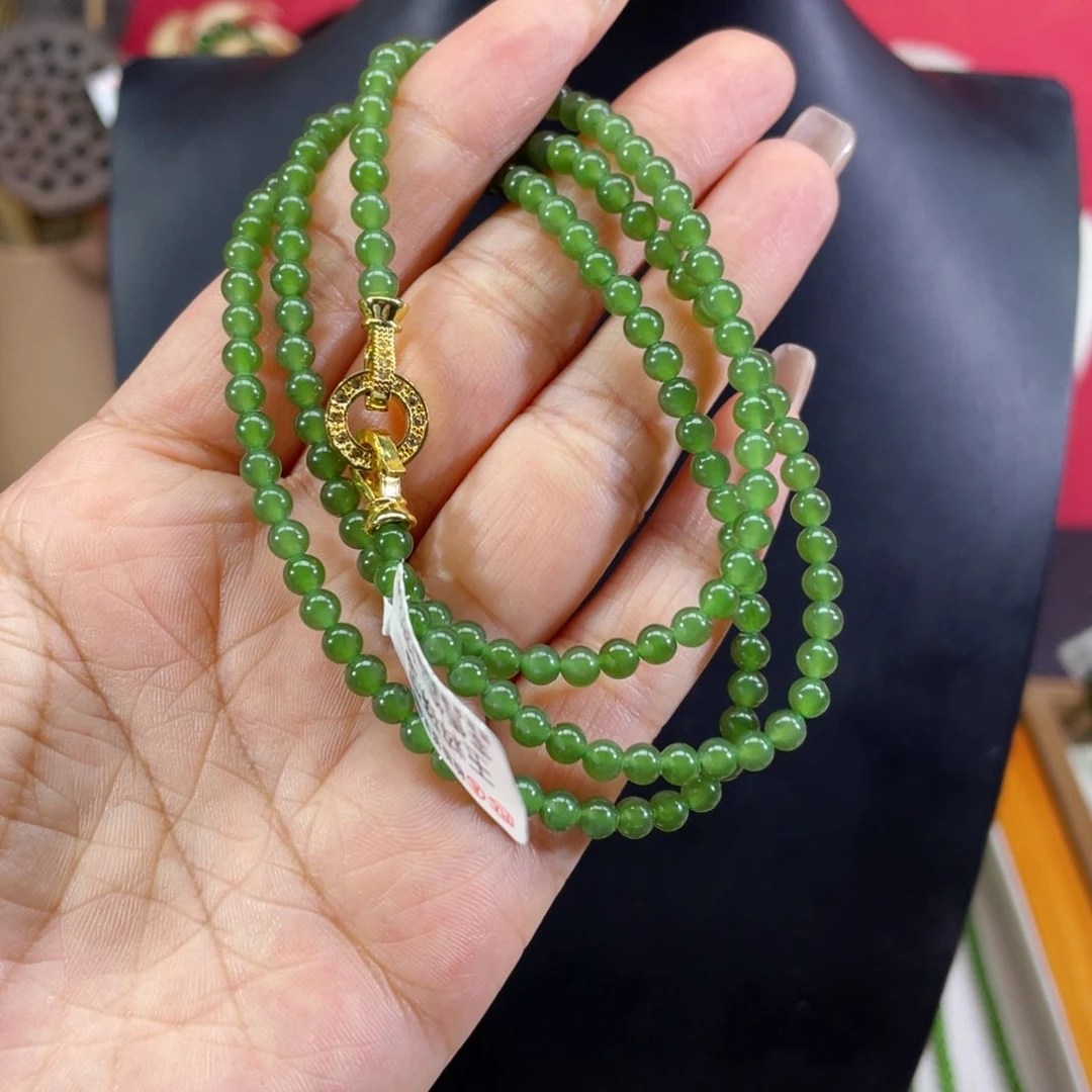 和田玉（碧玉）未镶嵌颈饰4mm