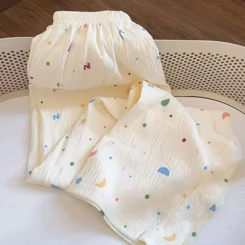 卡通睡裤可爱甜美印花遛弯裤舒适透气休闲宽松懒人裤家居裤睡裤