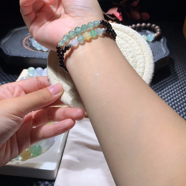 散珠翡翠叠戴双串