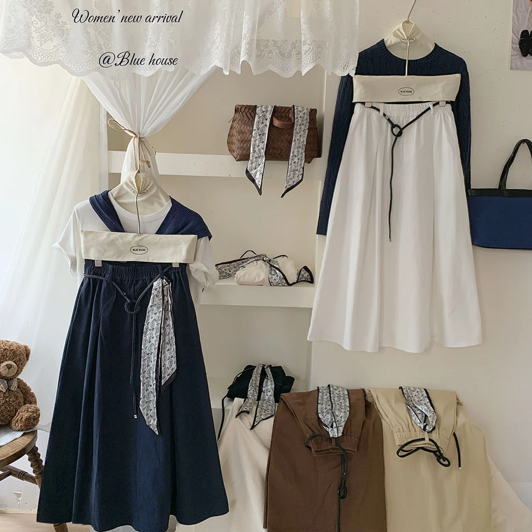 高级感老钱风丝巾腰带半身裙女秋洗水遮胯百搭A字大摆中长伞裙