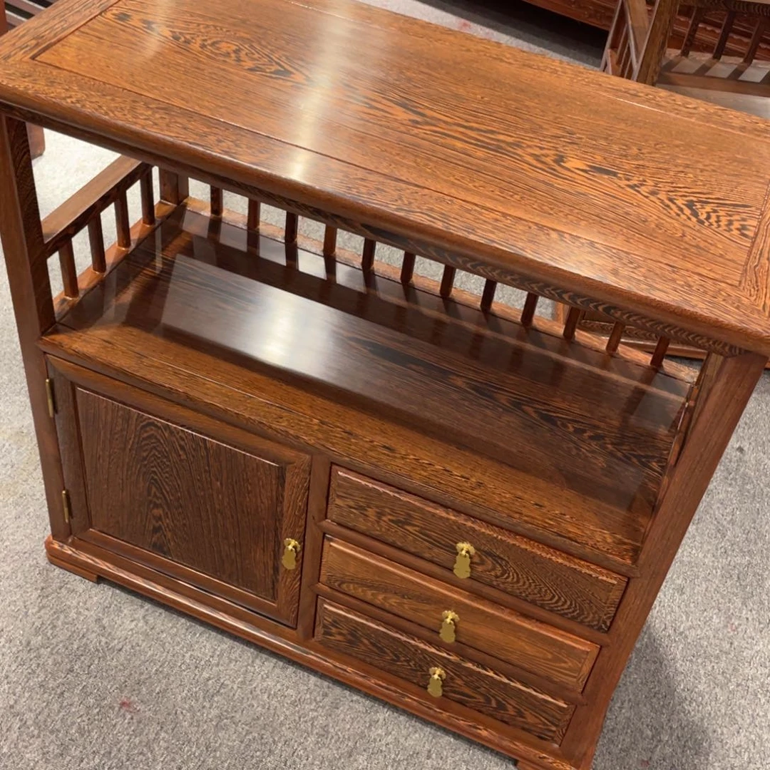 鸡翅木类成套家具山*茶水柜样品