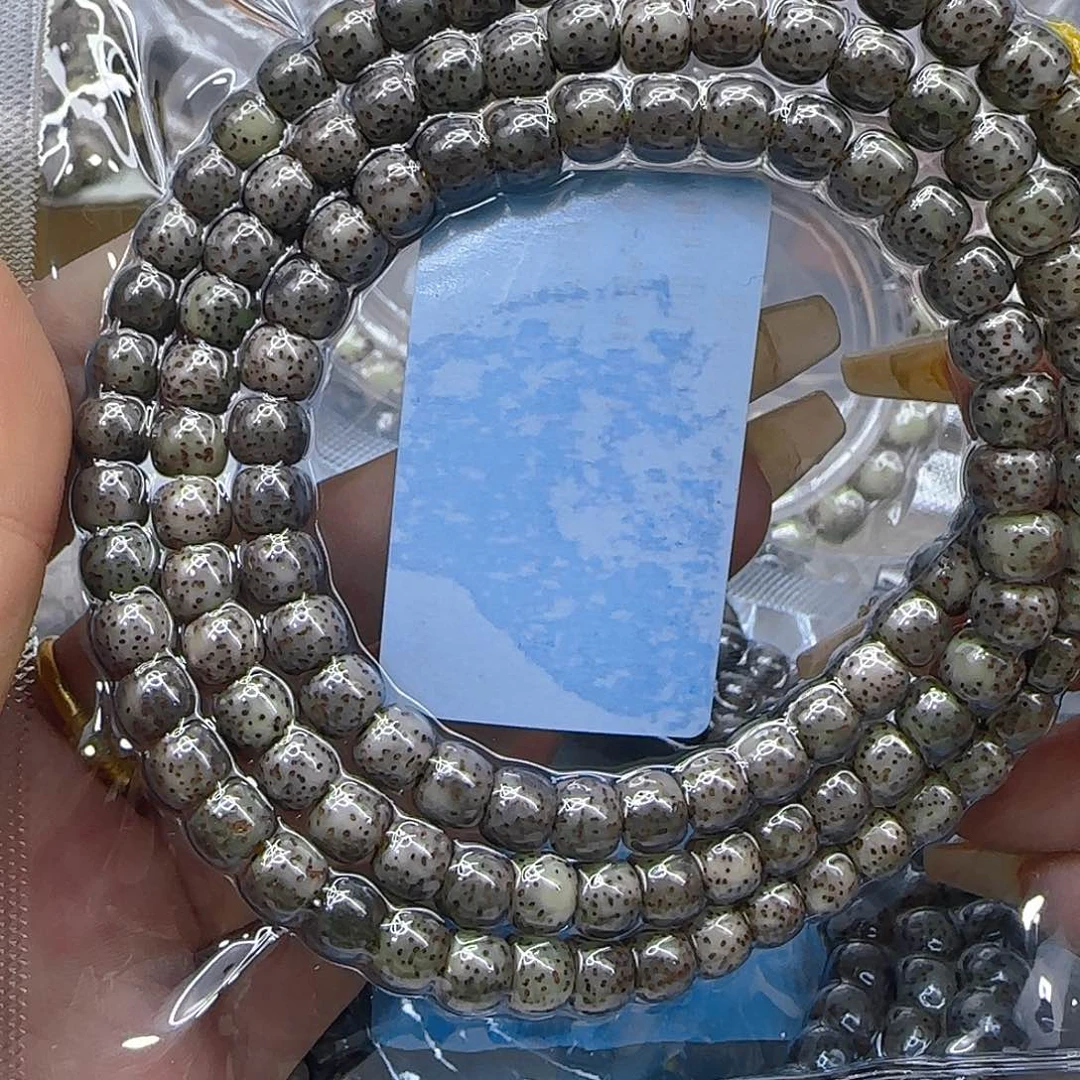 星月菩提手串68高端黑冰星月菩提76桶108
