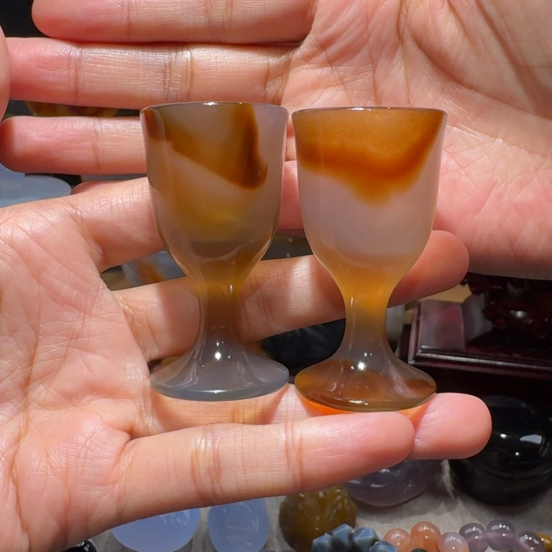 玛瑙/玉髓玛瑙酒杯10毫升未镶嵌