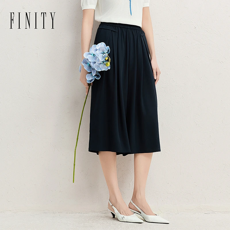 【籽言专属】FINITY 新款休闲裤显瘦时尚垂顺松紧腰 F21Y3D35K3