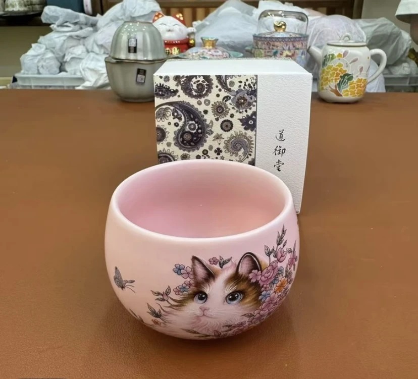玖禧茶器甄选 粉汝灵猫罗汉杯个人专用简约茶杯@@ZH2797