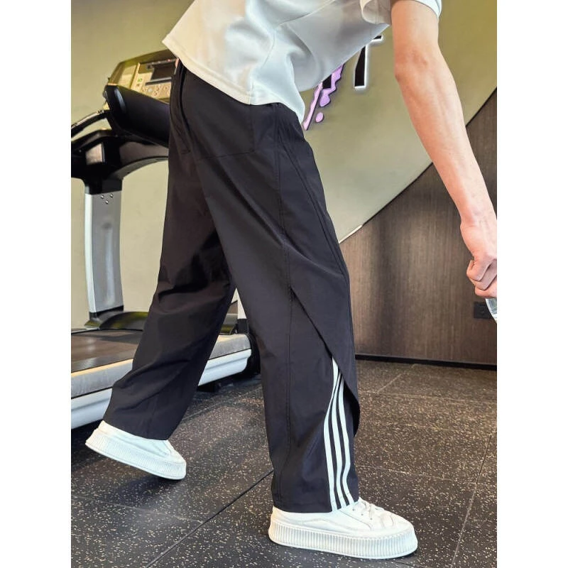 条纹裤子男士春季薄款2025新款爆款直筒宽松运动裤夏装休闲长裤