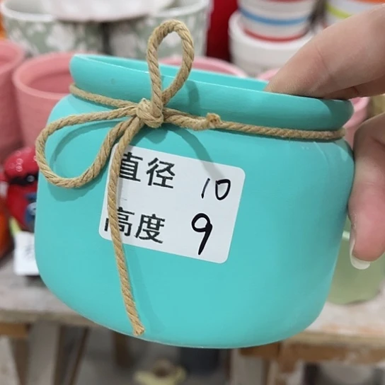 多肉绿植陶瓷花盆9.9包邮，有孔