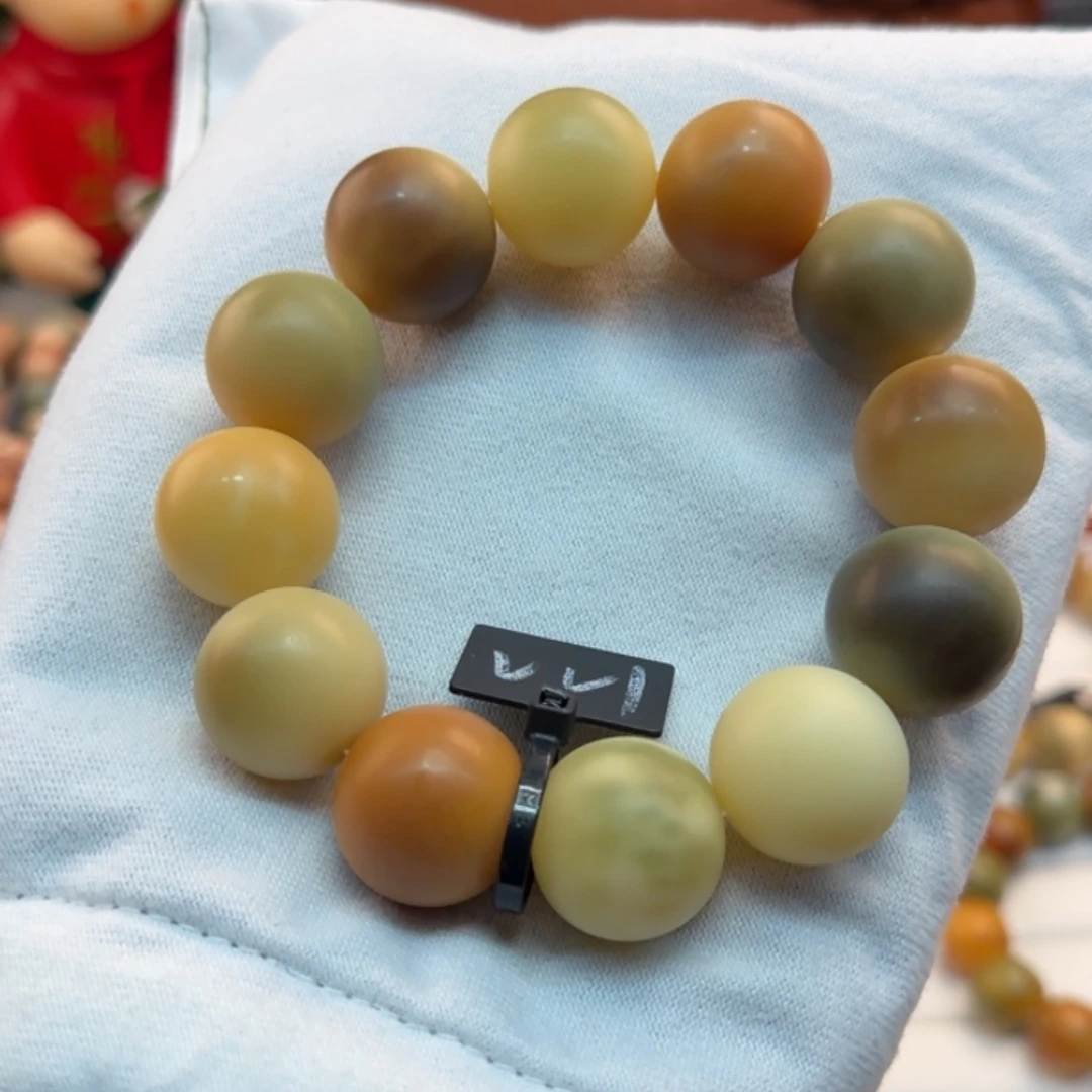 菩提根/象牙果手串卡22圆珠干磨微微瑕