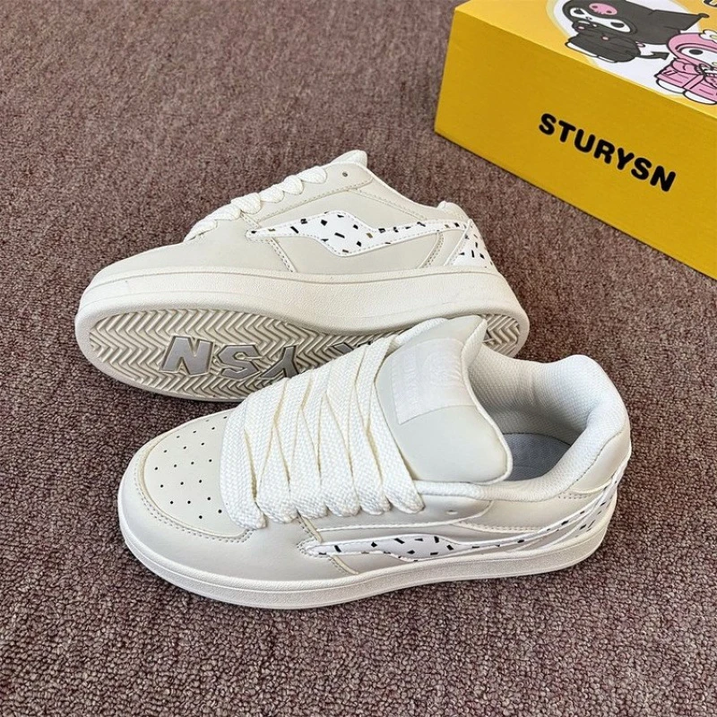 春季新款蔓越莓小白鞋女鞋舒适加厚增高学生通勤百搭潮流新款